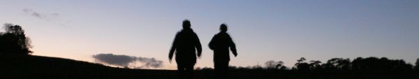 Peter and John silhouetted